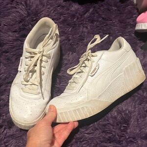 Calle Puma Women's platform most comfortable shoe- Classic White Sneakers